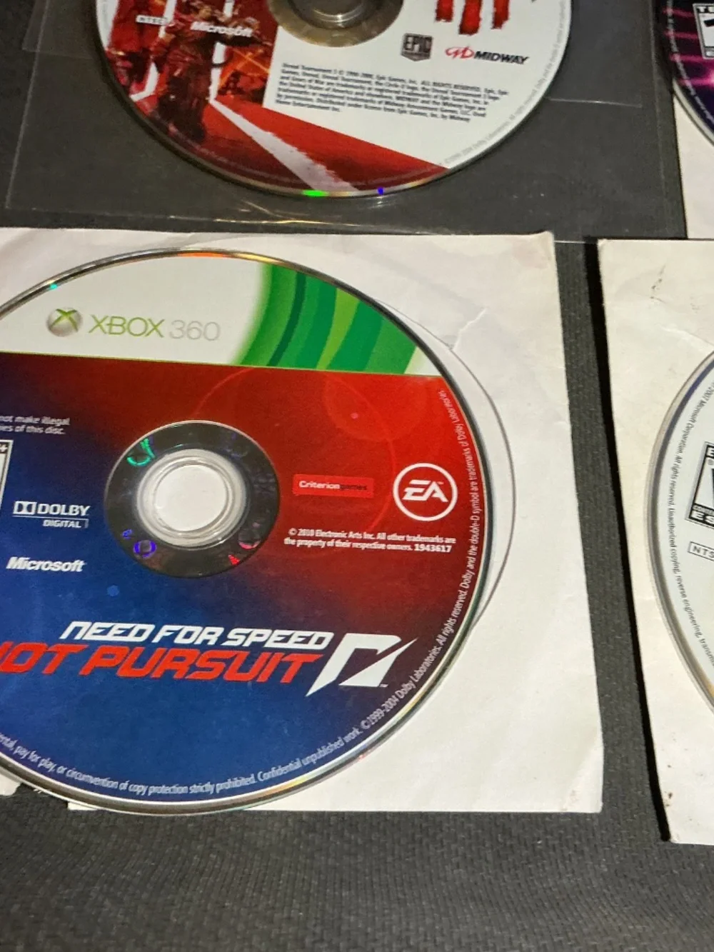 Need For Speed hot pursuit&FIFA 08&Dance Central&Unreal Tournament 3  Xbox 360